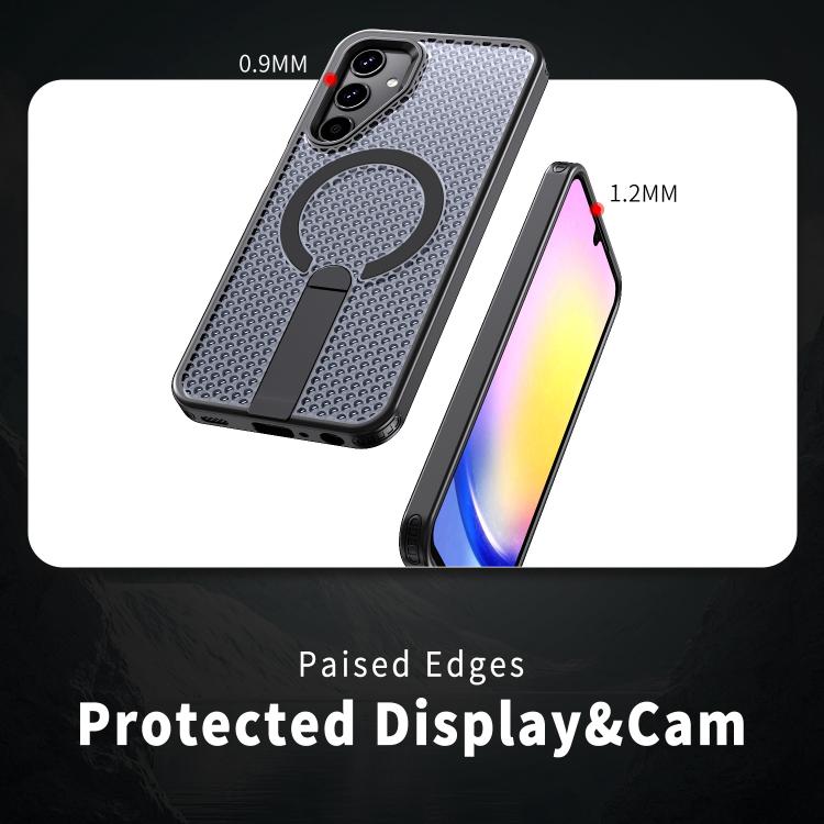For Samsung Galaxy A25 5G Honeycomb Cooling MagSafe Holder Phone Case