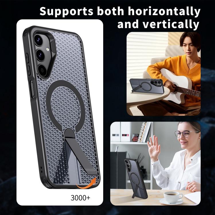 For Samsung Galaxy A25 5G Honeycomb Cooling MagSafe Holder Phone Case
