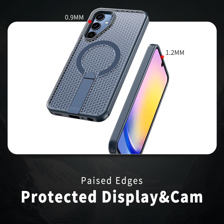 For Samsung Galaxy A25 5G Honeycomb Cooling MagSafe Holder Phone Case