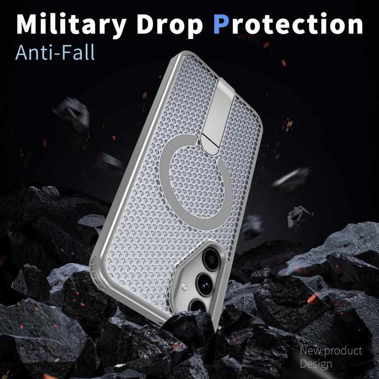 For Samsung Galaxy A25 5G Honeycomb Cooling MagSafe Holder Phone Case
