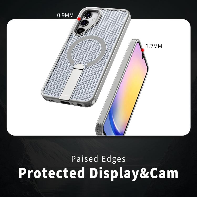 For Samsung Galaxy A25 5G Honeycomb Cooling MagSafe Holder Phone Case