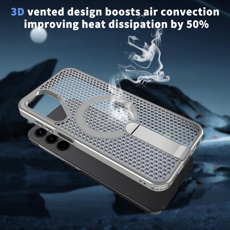 For Samsung Galaxy A25 5G Honeycomb Cooling MagSafe Holder Phone Case