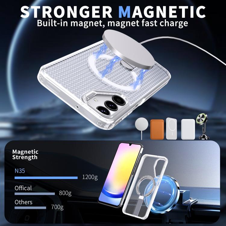 For Samsung Galaxy A25 5G Honeycomb Cooling MagSafe Holder Phone Case