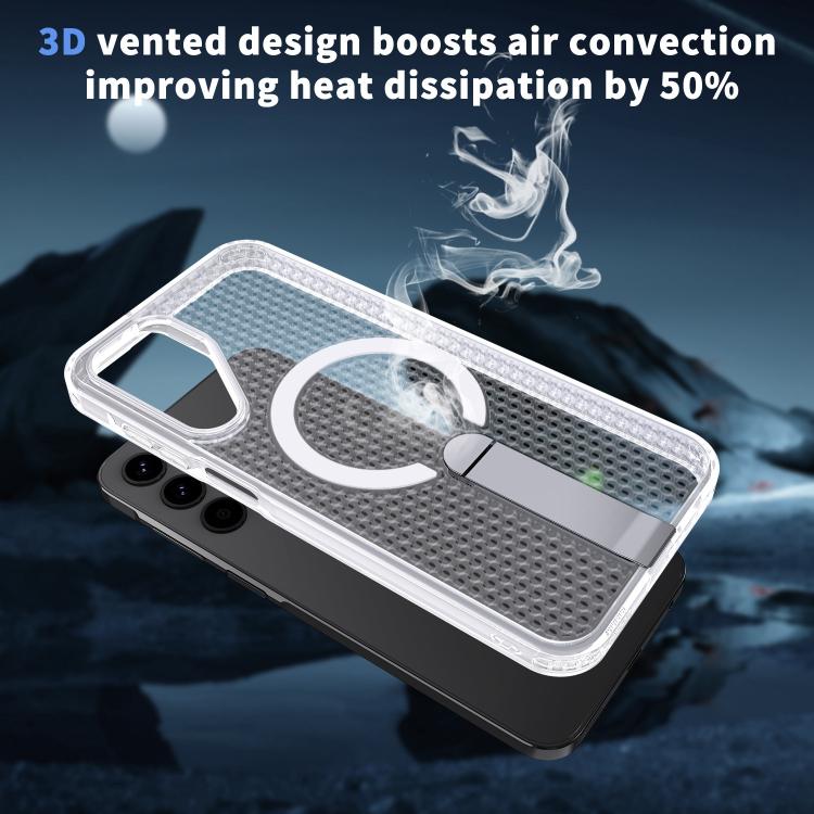 For Samsung Galaxy A25 5G Honeycomb Cooling MagSafe Holder Phone Case
