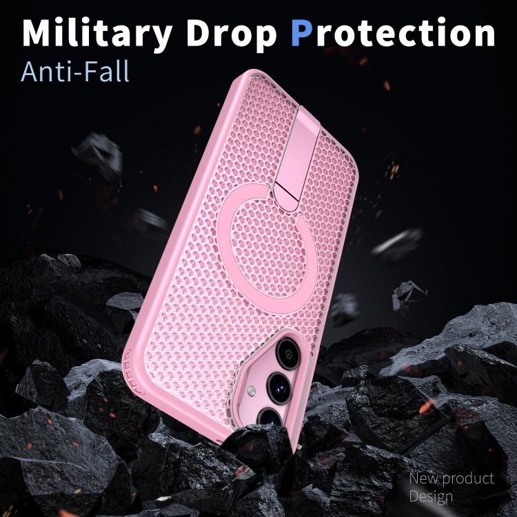 For Samsung Galaxy A25 5G Honeycomb Cooling MagSafe Holder Phone Case