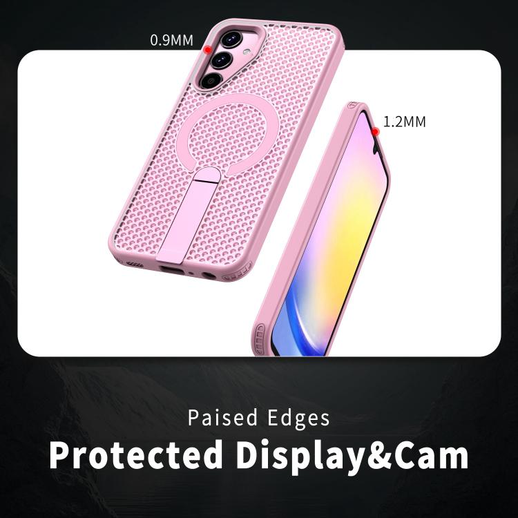 For Samsung Galaxy A25 5G Honeycomb Cooling MagSafe Holder Phone Case
