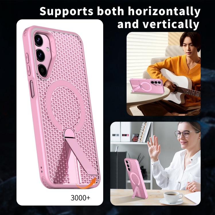 For Samsung Galaxy A25 5G Honeycomb Cooling MagSafe Holder Phone Case
