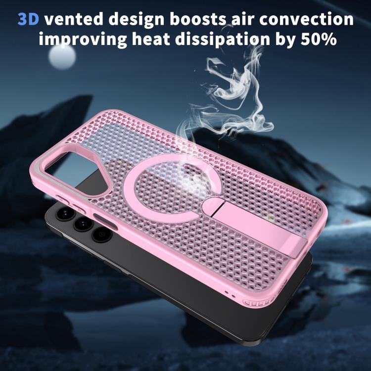 For Samsung Galaxy A25 5G Honeycomb Cooling MagSafe Holder Phone Case