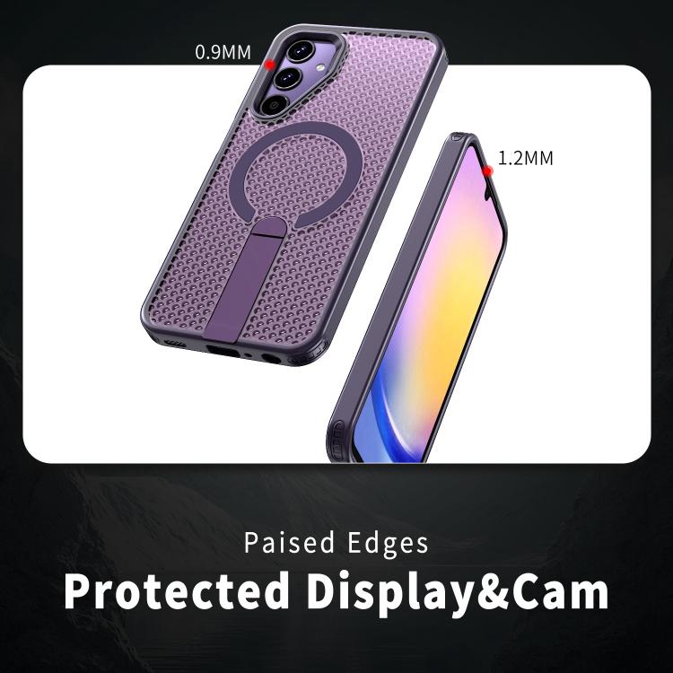 For Samsung Galaxy A25 5G Honeycomb Cooling MagSafe Holder Phone Case