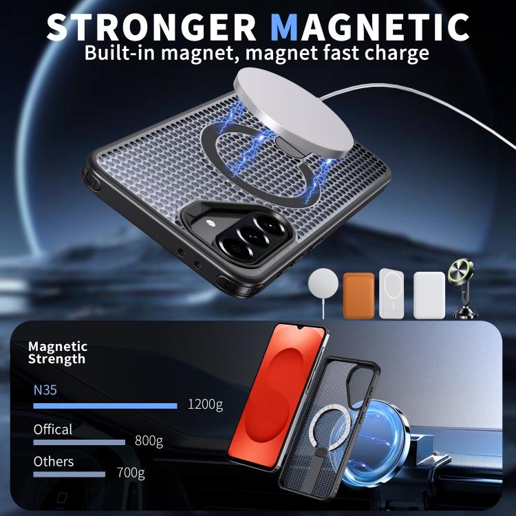 For Samsung Galaxy A26 5G Honeycomb Cooling MagSafe Holder Phone Case