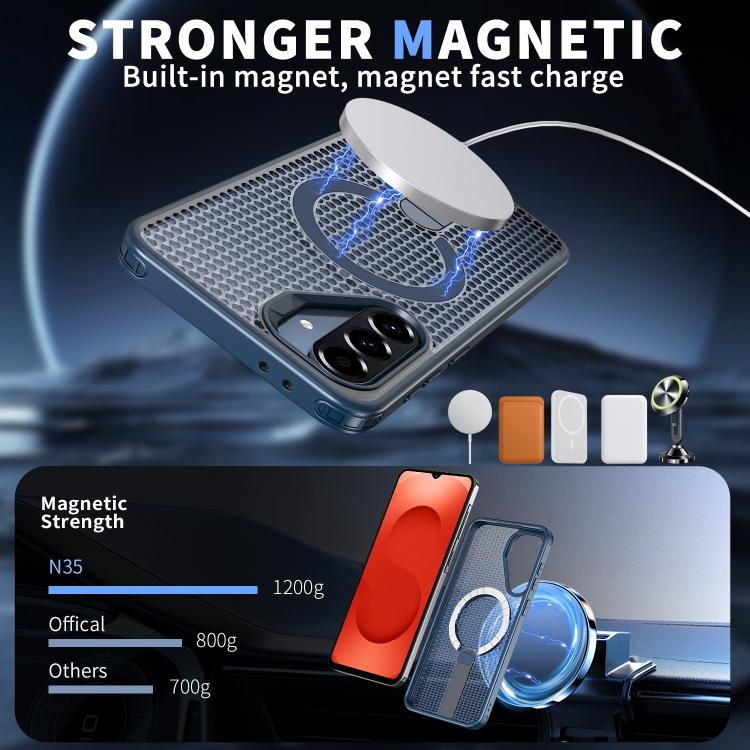 For Samsung Galaxy A26 5G Honeycomb Cooling MagSafe Holder Phone Case