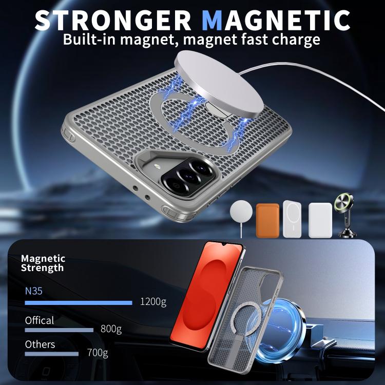 For Samsung Galaxy A26 5G Honeycomb Cooling MagSafe Holder Phone Case