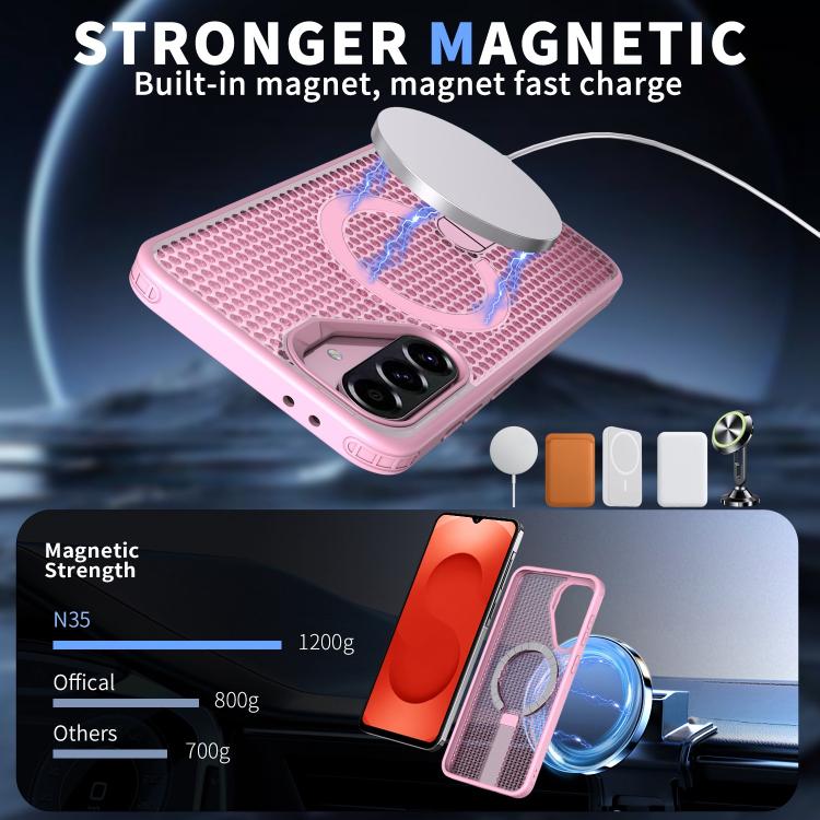 For Samsung Galaxy A26 5G Honeycomb Cooling MagSafe Holder Phone Case