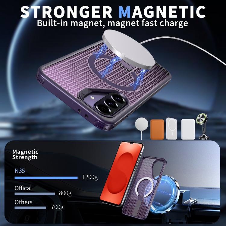 For Samsung Galaxy A26 5G Honeycomb Cooling MagSafe Holder Phone Case