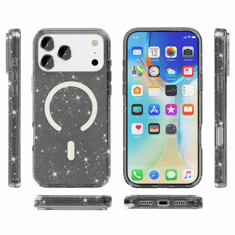 For iPhone 17 Pro Terminator Style Glitter Powder MagSafe Magnetic Phone Case