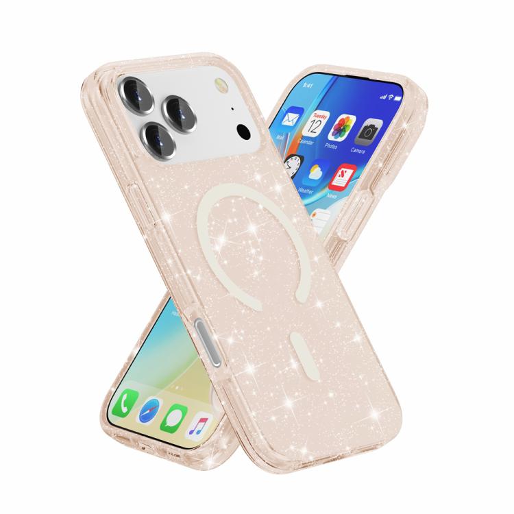For iPhone 17 Pro Terminator Style Glitter Powder MagSafe Magnetic Phone Case