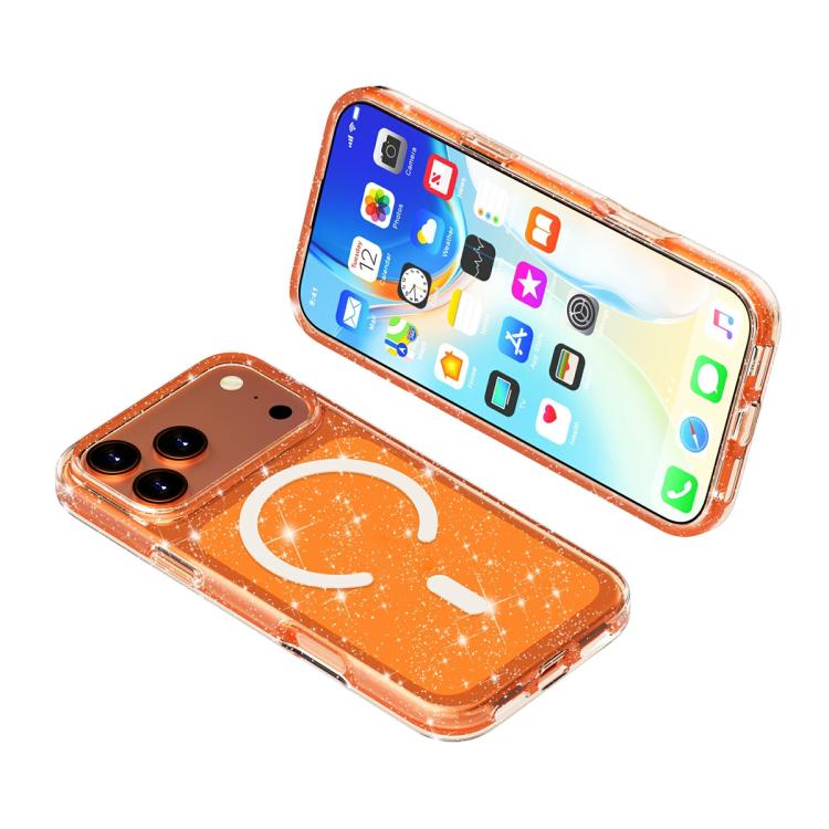 For iPhone 17 Pro Terminator Style Glitter Powder MagSafe Magnetic Phone Case