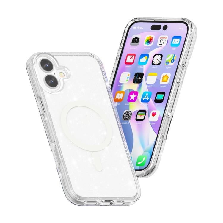 For iPhone 17 Terminator Style Glitter Powder MagSafe Magnetic Phone Case