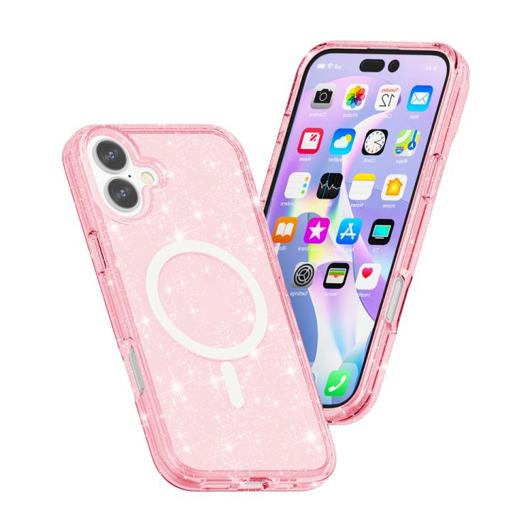 For iPhone 17 Terminator Style Glitter Powder MagSafe Magnetic Phone Case