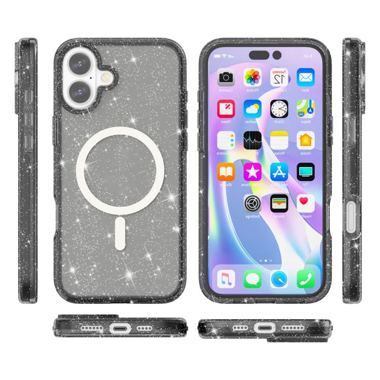 For iPhone 17 Terminator Style Glitter Powder MagSafe Magnetic Phone Case