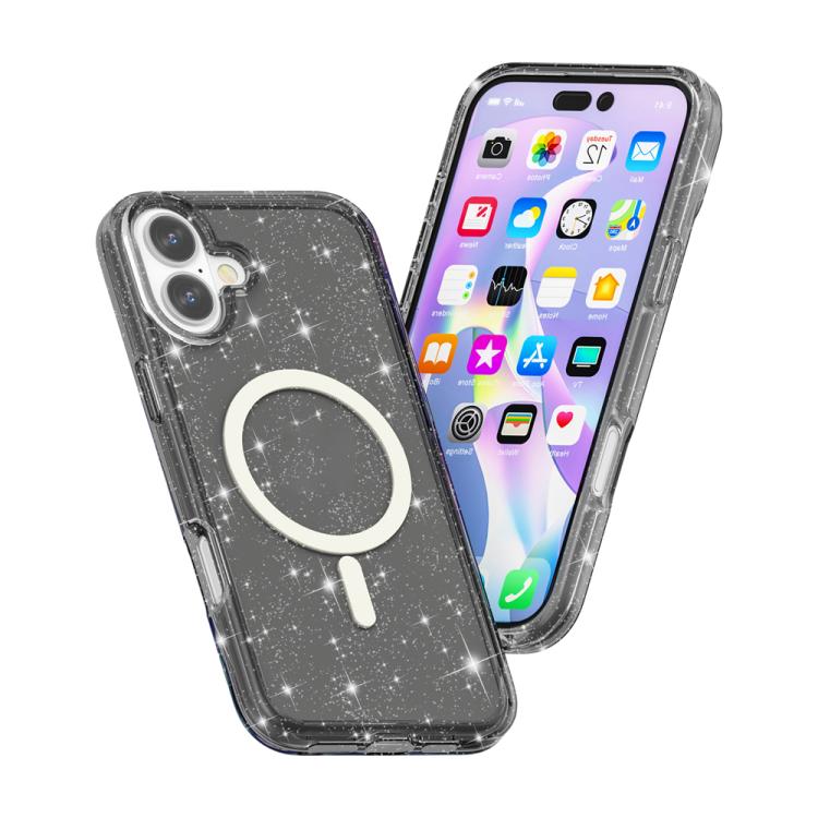 For iPhone 17 Terminator Style Glitter Powder MagSafe Magnetic Phone Case