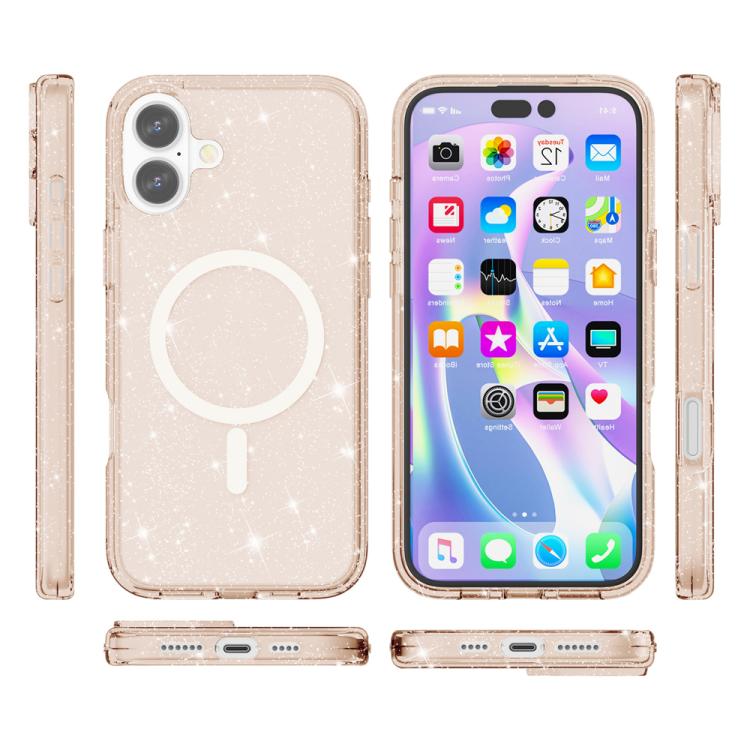 For iPhone 17 Terminator Style Glitter Powder MagSafe Magnetic Phone Case