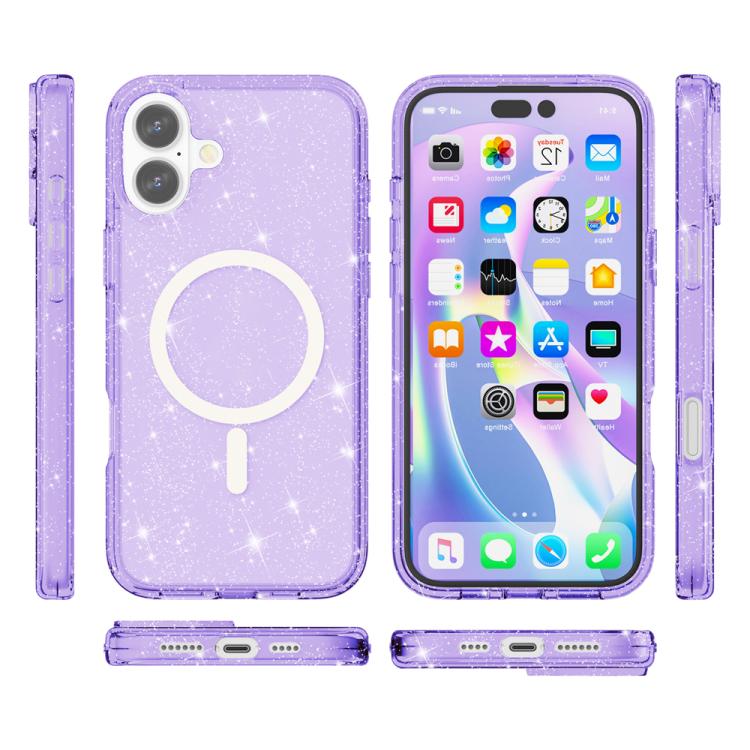 For iPhone 17 Terminator Style Glitter Powder MagSafe Magnetic Phone Case