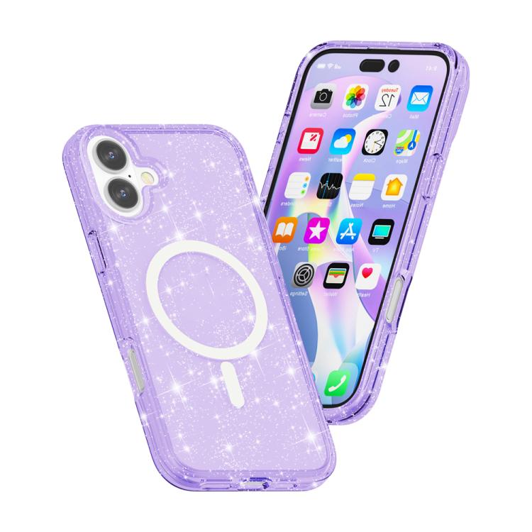 For iPhone 17 Terminator Style Glitter Powder MagSafe Magnetic Phone Case