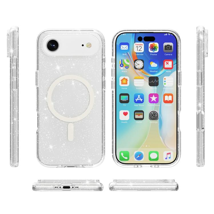 For iPhone Air Terminator Style Glitter Powder MagSafe Magnetic Phone Case
