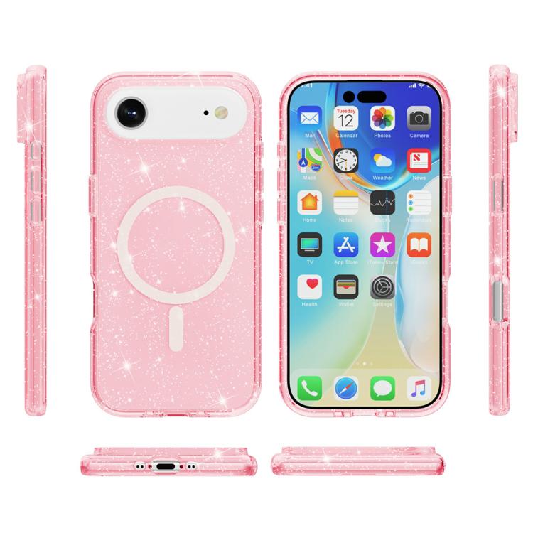 For iPhone Air Terminator Style Glitter Powder MagSafe Magnetic Phone Case