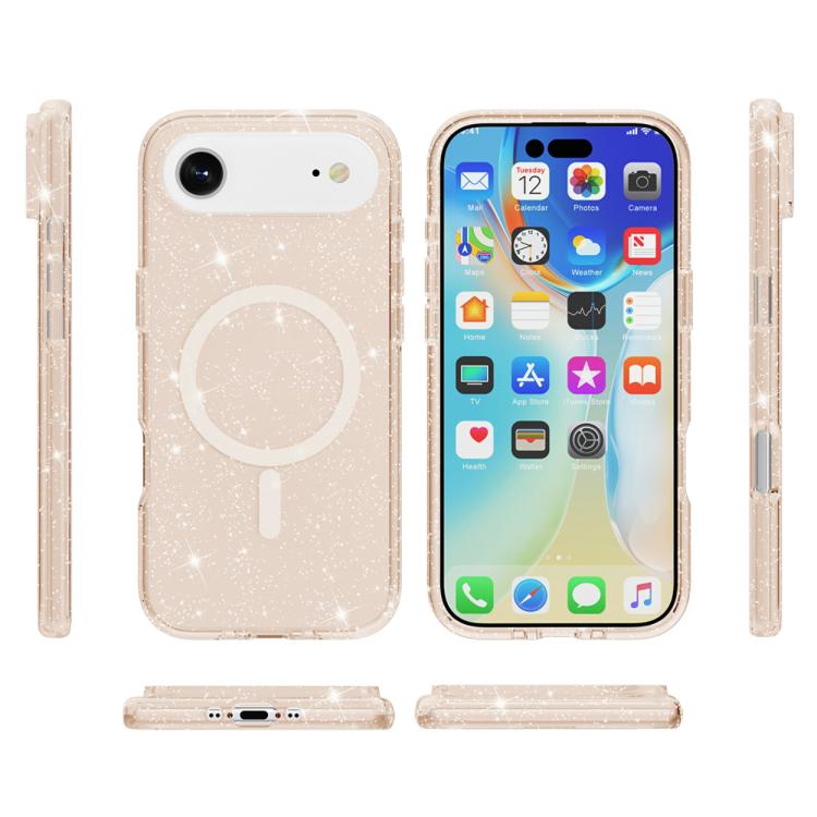 For iPhone Air Terminator Style Glitter Powder MagSafe Magnetic Phone Case