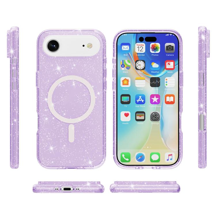 For iPhone Air Terminator Style Glitter Powder MagSafe Magnetic Phone Case