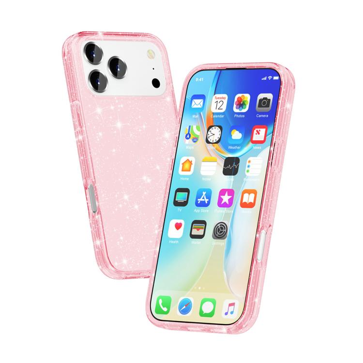 For iPhone 17 Pro Shockproof Terminator Glitter Powder Phone Case
