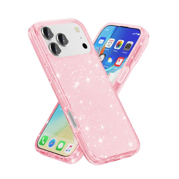 For iPhone 17 Pro Shockproof Terminator Glitter Powder Phone Case