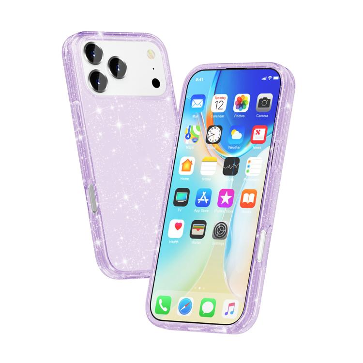 For iPhone 17 Pro Shockproof Terminator Glitter Powder Phone Case