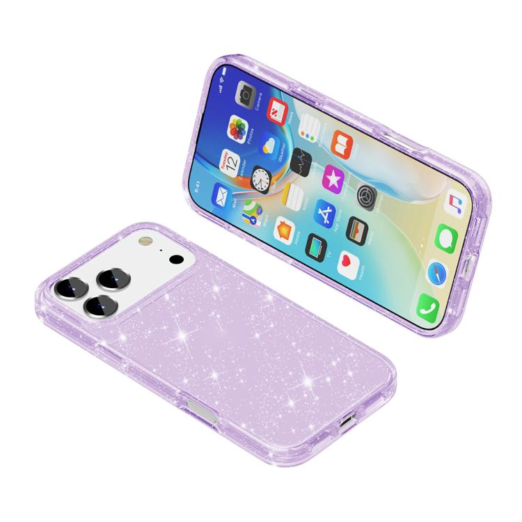 For iPhone 17 Pro Shockproof Terminator Glitter Powder Phone Case