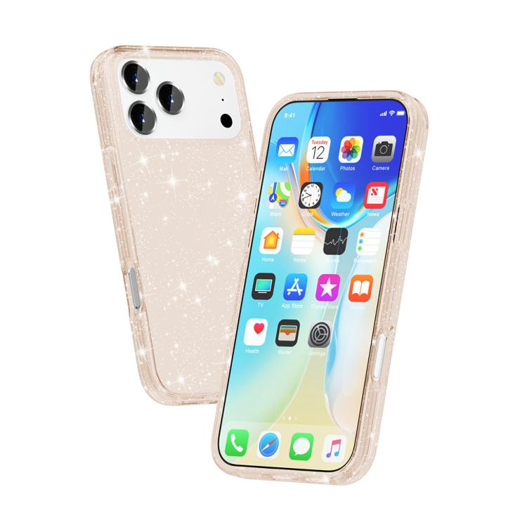 For iPhone 17 Pro Shockproof Terminator Glitter Powder Phone Case