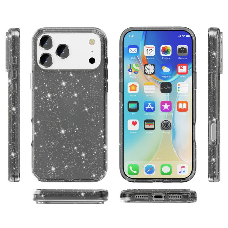 For iPhone 17 Pro Shockproof Terminator Glitter Powder Phone Case