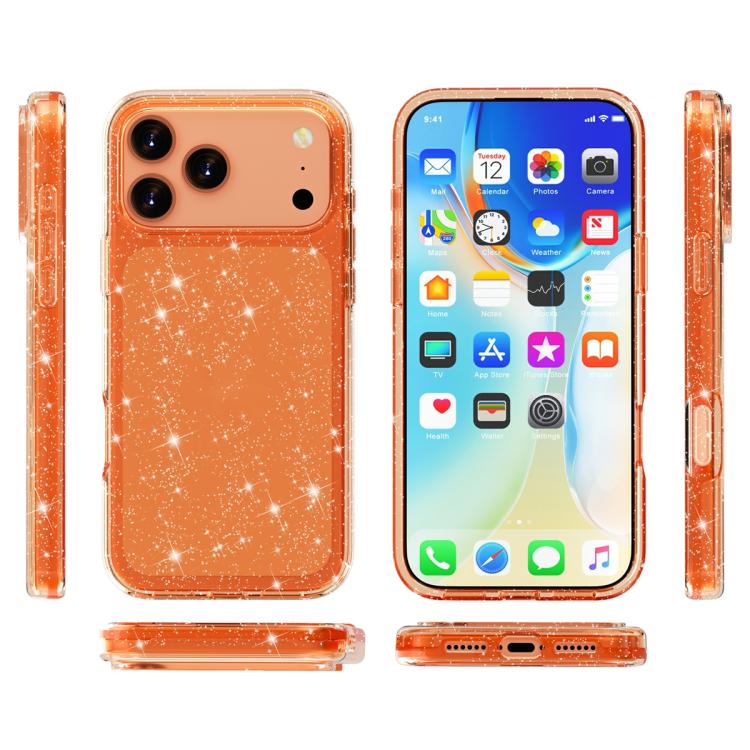 For iPhone 17 Pro Shockproof Terminator Glitter Powder Phone Case