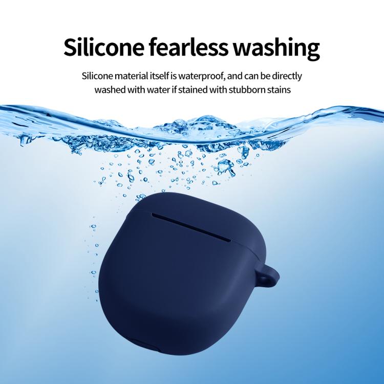 For Bose QuietComfort Earbuds II Solid Color Silicone Earphone Protective Case with Hook