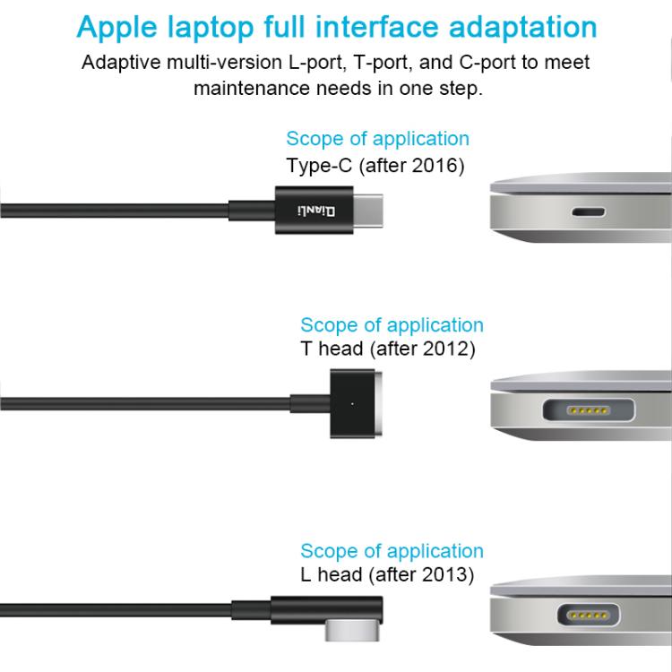 QianLi Adaptive Notebook Power Cable, Interface:L Head to Type-C