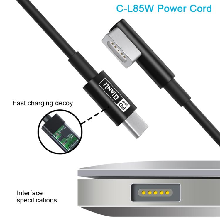 QianLi Adaptive Notebook Power Cable, Interface:L Head to Type-C