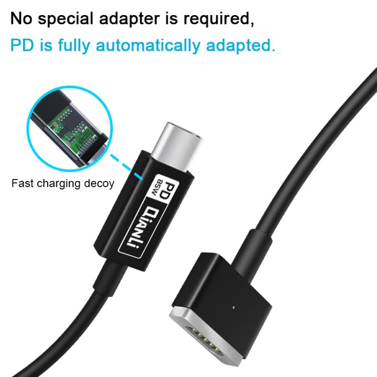QianLi Adaptive Notebook Power Cable, Interface:L Head to Type-C