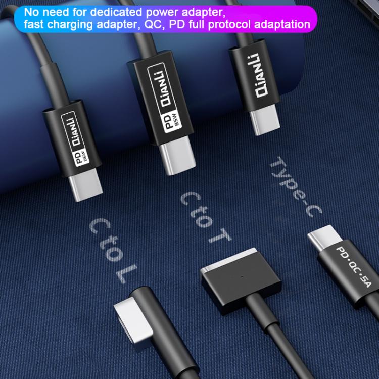 QianLi Adaptive Notebook Power Cable, Interface:L Head to Type-C