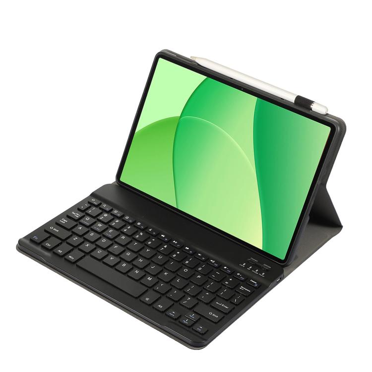 For OPPO Pad SE OP17 Ultra-thin Detachable Bluetooth Keyboard Leather Tablet Case - Black