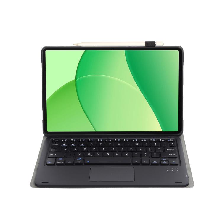 For OPPO Pad SE OP17-A Ultra-thin Detachable Bluetooth Keyboard Leather Tablet Case with Touchpad - Black