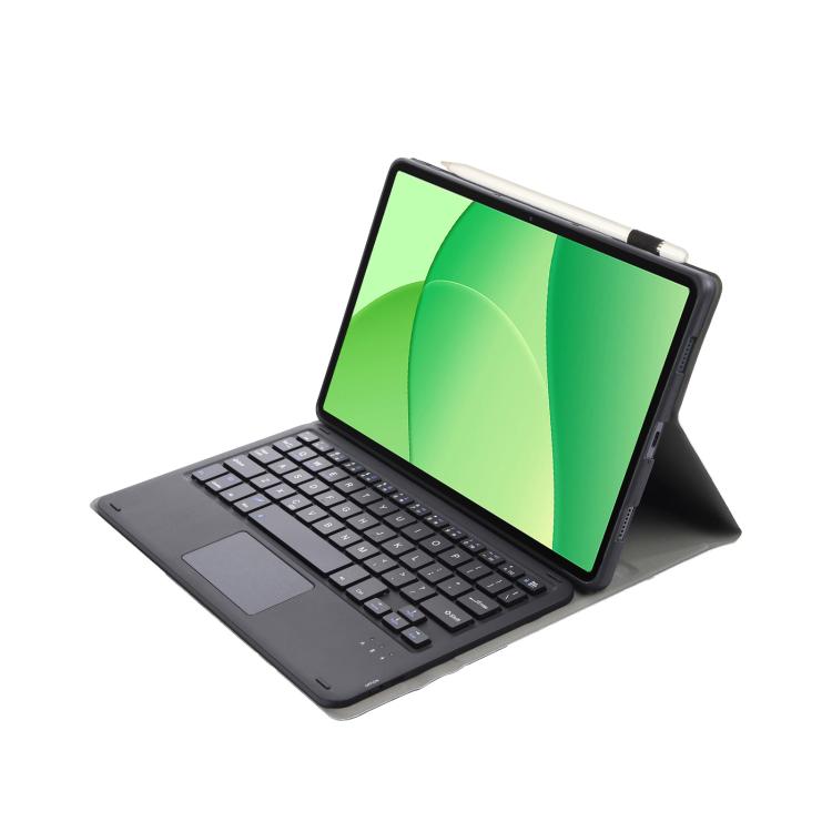For OPPO Pad SE OP17-A Ultra-thin Detachable Bluetooth Keyboard Leather Tablet Case with Touchpad - Black