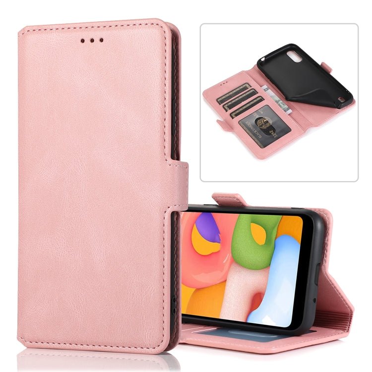 For Samsung Galaxy A01 Retro Magnetic Closing Clasp Horizontal Flip Leather Case with Holder & Card Slots & Photo Frame & Wallet