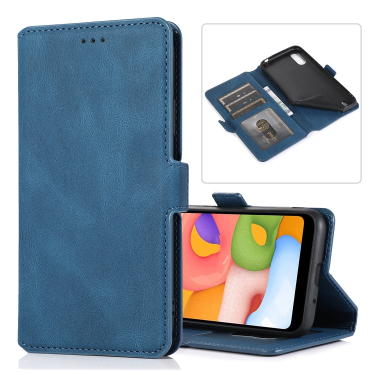 For Samsung Galaxy A01 Retro Magnetic Closing Clasp Horizontal Flip Leather Case with Holder & Card Slots & Photo Frame & Wallet