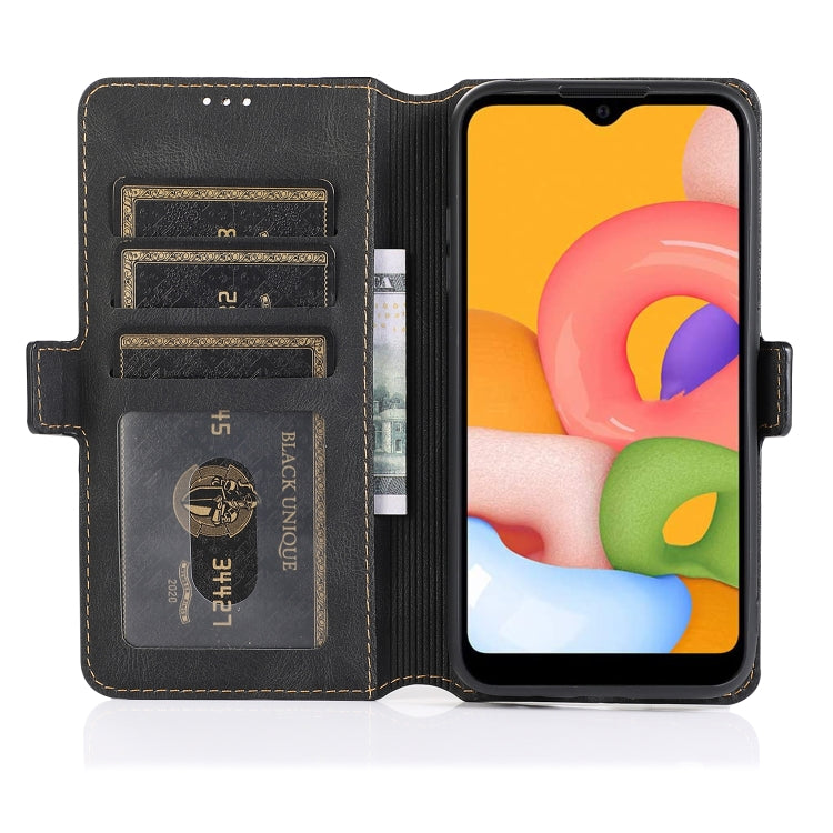For Samsung Galaxy A01 Retro Magnetic Closing Clasp Horizontal Flip Leather Case with Holder & Card Slots & Photo Frame & Wallet